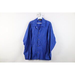 Vtg 70s Streetwear Mens Medium Coach Coaches Windbreaker Jacket Royal Blue USA